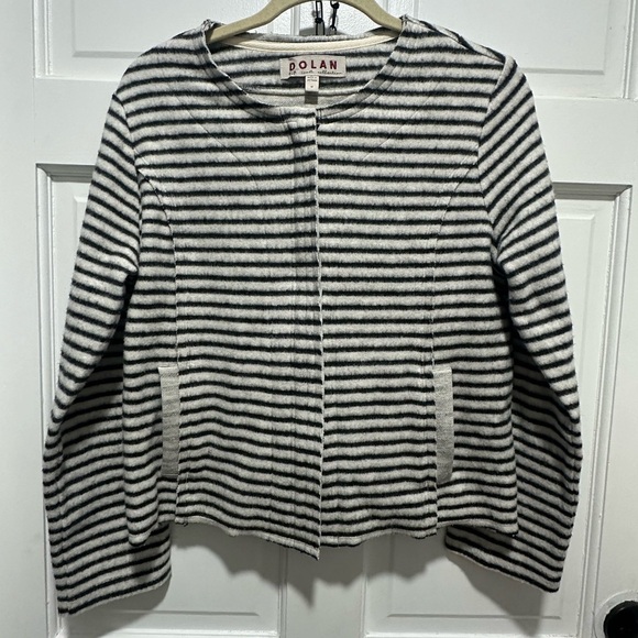 Anthropologie Dolan Left Coast striped moto sweater jacket Size Medium EUC - Picture 4 of 7